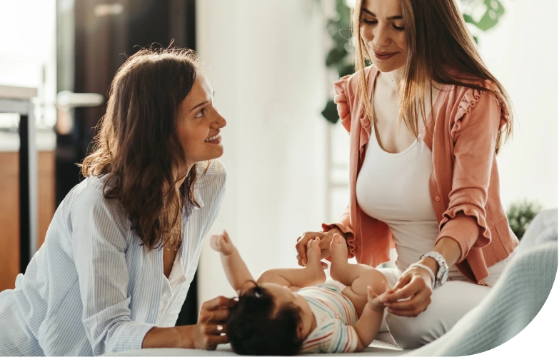 Mother with child and Doula